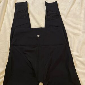 lululemon athletica Women's Black Mesh Panel Leggings